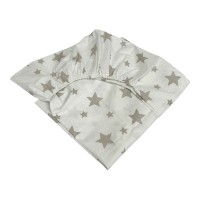 Cearșaf pentru copii Holala Kids Big Stars White/Maro 190x80cm imaginea #3 — magazin online Desire.md