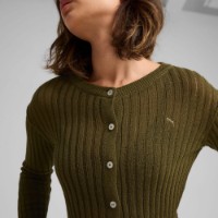 Cardigan de dama Puma Yona Long Sleeve Knit Top Olive Drab, s.M imaginea #4 — magazin online Desire.md