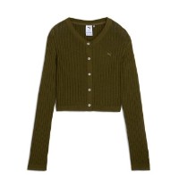 Cardigan de dama Puma Yona Long Sleeve Knit Top Olive Drab, s.XS imaginea #1 — magazin online Desire.md