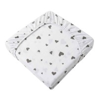 Cearșaf pentru copii Holala Kids Little Heart White/Grey 190x80cm