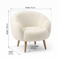 Кресло Atelier Del Sofa Lida White фото №4 — интернет-магазин Desire.md
