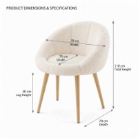 Fotoliu Atelier Del Sofa Papatya White Walnut imaginea #4 — magazin online Desire.md