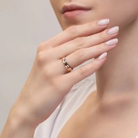 Inel din aur combinat cu diamante Casa Bosco 1014109-01 1,56g s.17 imaginea #3 — magazin online Desire.md