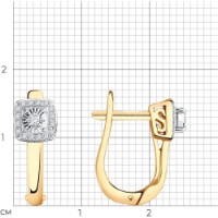 Cercei din aur rosu cu diamante Casa Bosco 1020721 3,19g imaginea #2 — magazin online Desire.md