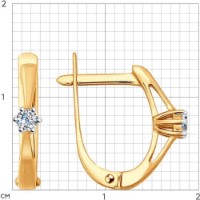 Cercei din aur rosu cu diamante Casa Bosco 1020891 1,86g imaginea #2 — magazin online Desire.md