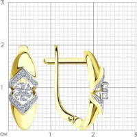 Cercei din aur galben cu diamante Casa Bosco 1020987-2 3,83g imaginea #2 — magazin online Desire.md