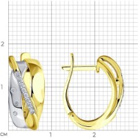 Cercei din aur galben cu diamante Casa Bosco 1021100-2 3,83g imaginea #3 — magazin online Desire.md