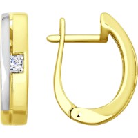 Cercei din aur combinat cu diamante Casa Bosco 1021245-2 3,58g