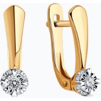 Cercei din aur rosu cu diamante Casa Bosco 1021286 2,2g imaginea #3 — magazin online Desire.md