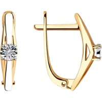 Cercei din aur combinat cu diamante Casa Bosco 1021327 1,99g