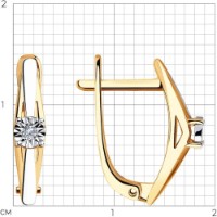 Cercei din aur combinat cu diamante Casa Bosco 1021327 1,99g imaginea #2 — magazin online Desire.md