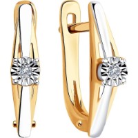 Cercei din aur combinat cu diamante Casa Bosco 1021327 1,99g imaginea #3 — magazin online Desire.md