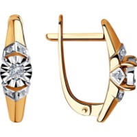 Cercei din aur combinat cu diamante Casa Bosco 1021352 2,92g