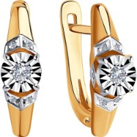 Cercei din aur combinat cu diamante Casa Bosco 1021352 2,93g imaginea #5 — magazin online Desire.md