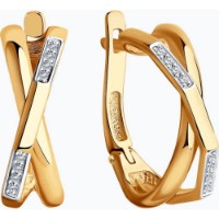 Cercei din aur rosu cu diamante Casa Bosco 1021379 3,86g imaginea #6 — magazin online Desire.md