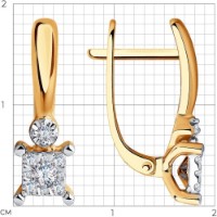 Cercei din aur rosu cu diamante Casa Bosco 1021387 2,93g imaginea #2 — magazin online Desire.md