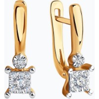 Cercei din aur rosu cu diamante Casa Bosco 1021387 2,93g imaginea #5 — magazin online Desire.md