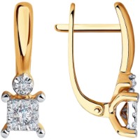 Cercei din aur rosu cu diamante Casa Bosco 1021387 2,93g