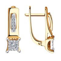Cercei din aur rosu cu diamante Casa Bosco 1021394 3,39g