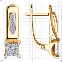 Cercei din aur rosu cu diamante Casa Bosco 1021394 3,39g imaginea #5 — magazin online Desire.md