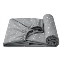 Cearșaf pentru copii Holala Kids Little Stars Grey/White 160x80cm