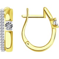 Серьги из желтого золота с бриллиантами Casa Bosco 1021552-2 3,25g