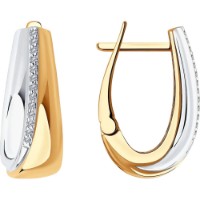 Cercei din aur combinat cu diamante Casa Bosco 1021620 4,21g