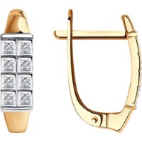 Cercei din aur rosu cu diamante Casa Bosco 1021695  2,47g