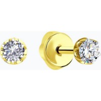 Cercei din aur galben cu diamante Casa Bosco 1021748-2 1,2g imaginea #4 — magazin online Desire.md