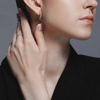 Cercei din aur galben cu diamante Casa Bosco 1021756-2 3,4g imaginea #2 — magazin online Desire.md