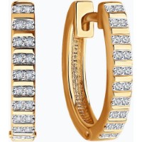 Cercei din aur rosu cu diamante Casa Bosco 1021779 3,98g imaginea #2 — magazin online Desire.md