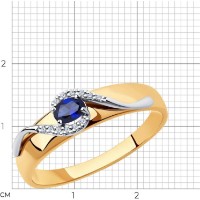 Inel din aur rosu cu diamante si safir Casa Bosco 2010984 2,11g s.17,5 imaginea #2 — magazin online Desire.md