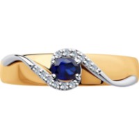 Inel din aur rosu cu diamante si safir Casa Bosco 2010984 2,11g s.17,5 imaginea #3 — magazin online Desire.md
