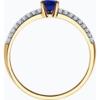 Inel din aur rosu cu diamante si safir Casa Bosco 2011192 1,65g s.18 imaginea #4 — magazin online Desire.md