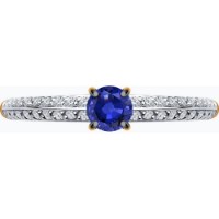 Inel din aur rosu cu diamante si safir Casa Bosco 2011192 1,65g s.18 imaginea #2 — magazin online Desire.md