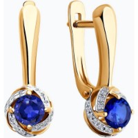 Cercei din aur rosu cu diamante si safir Casa Bosco 2020833 3,57g imaginea #4 — magazin online Desire.md
