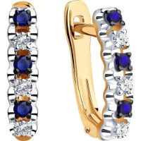 Cercei din aur rosu cu diamante si safir Casa Bosco 2020936 2,23g imaginea #3 — magazin online Desire.md