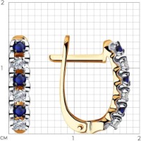 Cercei din aur rosu cu diamante si safir Casa Bosco 2020936 2,23g imaginea #4 — magazin online Desire.md
