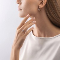 Cercei din aur rosu cu diamante si safir Casa Bosco 2021073 3,4g imaginea #3 — magazin online Desire.md