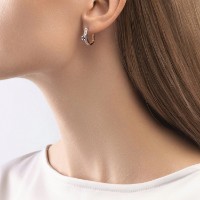Cercei din aur rosu cu diamante si safir Casa Bosco 2021073 3,4g imaginea #4 — magazin online Desire.md