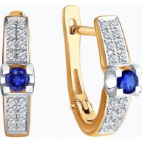 Cercei din aur rosu cu diamante si safir Casa Bosco 2021073 3,4g imaginea #5 — magazin online Desire.md