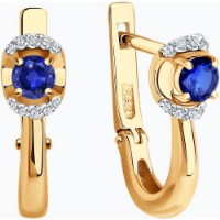 Cercei din aur rosu cu diamante si safir Casa Bosco 2021076 2,84g imaginea #3 — magazin online Desire.md