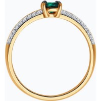 Inel din aur rosu cu diamante cu safir Casa Bosco 3010599 1,74g s.17,5 imaginea #3 — magazin online Desire.md