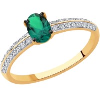 Inel din aur rosu cu diamante cu safir Casa Bosco 3010599 1,74g s.17,5