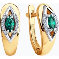 Cercei din aur rosu cu diamante si smarald Casa Bosco 3020402 3,66g imaginea #4 — magazin online Desire.md