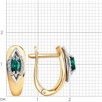 Cercei din aur rosu cu diamante si smarald Casa Bosco 3020402 3,66g imaginea #2 — magazin online Desire.md