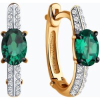 Cercei din aur rosu cu diamante si smarald Casa Bosco 3020513 2,46g imaginea #4 — magazin online Desire.md