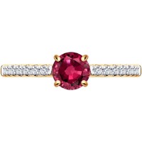Inel din aur rosu cu diamante coniac si rubin Casa Bosco 4010656 1,65g s.17 imaginea #2 — magazin online Desire.md