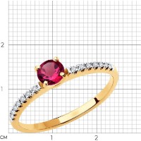 Inel din aur rosu cu diamante coniac si rubin Casa Bosco 4010656 1,65g s.17 imaginea #5 — magazin online Desire.md