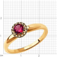 Inel din aur rosu cu diamante coniac si rubin Casa Bosco 4010665 2,02g s.15,5 imaginea #2 — magazin online Desire.md